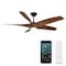 Modern Forms Fans Zephyr Indoor or Outdoor Smart Ceiling Fan 2700-3000-4000-5000K LED in Matte Black/Distressed Koa FR-W2401-62L-MB/DK - alternate 1